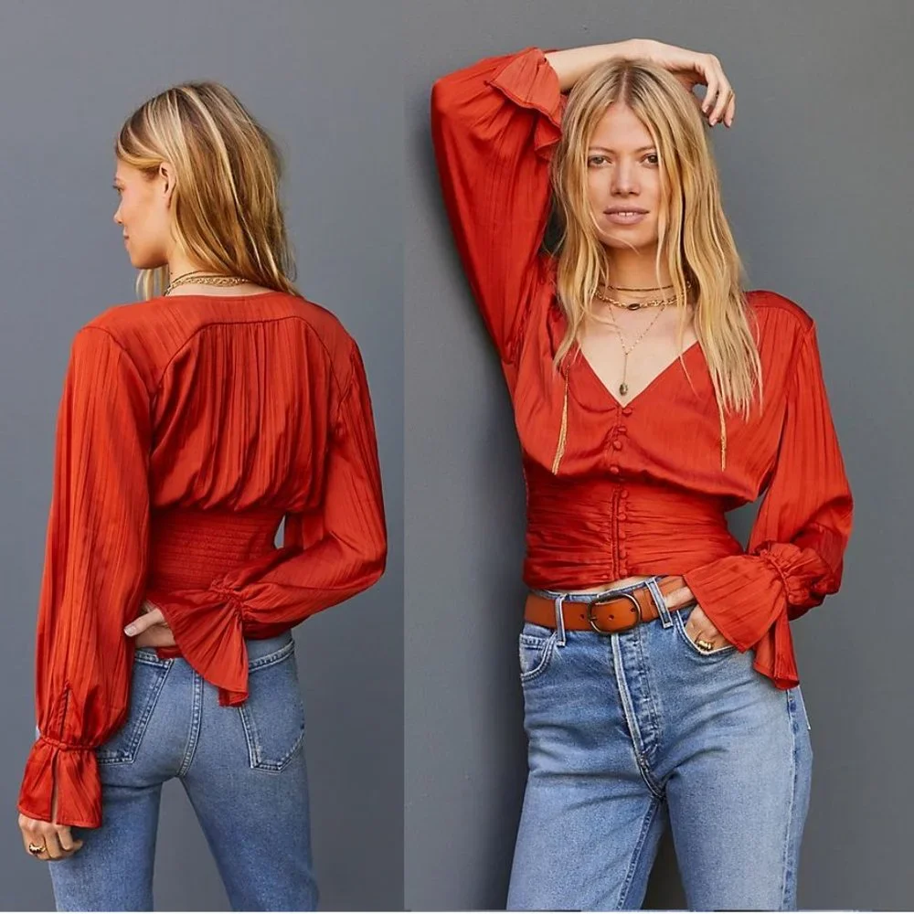 Anthropologie Puff-Sleeved Blouse